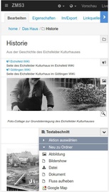 CMS-Editor auf Smartphone (vertikal)